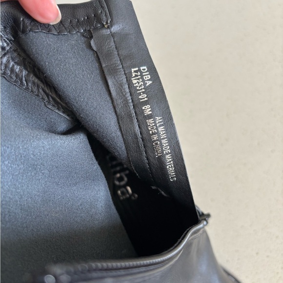 Womens Diba Platform Chunky High Heel Ankle Boots Black Square Toe Size 8 EUC - Picture 7 of 7